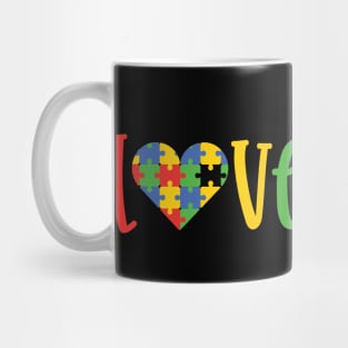 Love, Autism Awareness Day for Mom of Warrior Mug